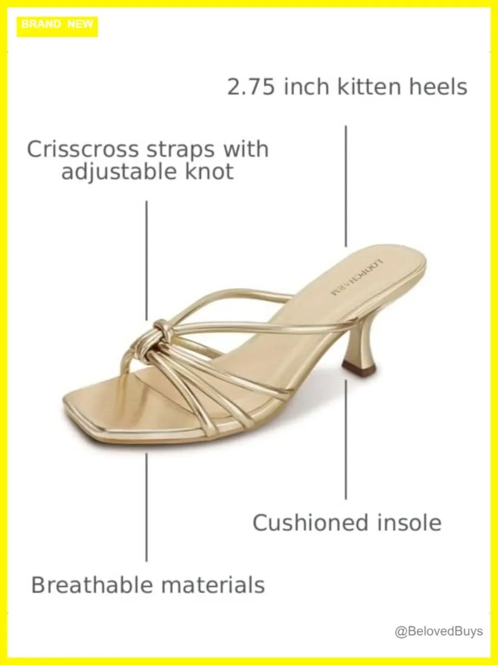 Women's Strappy Kitten Heel Square Open Toe Mule Sandals Faux Leather Slip On